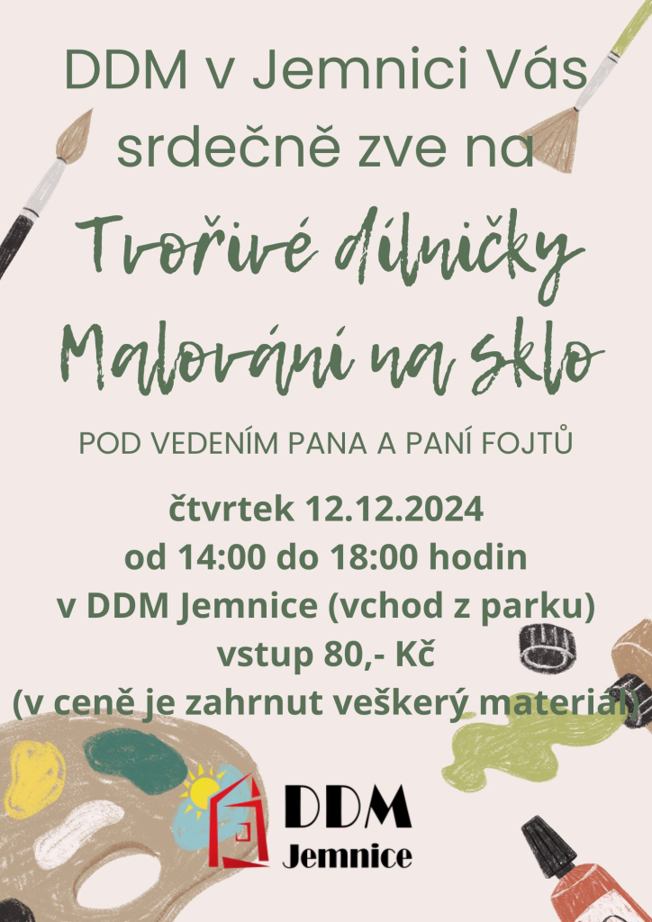 Tvořivé dílničky - Malování na sklo